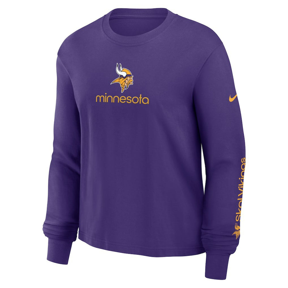 Nike Minnesota Vikings Women's Boxy Long Sleeve T-Shirt Purple
