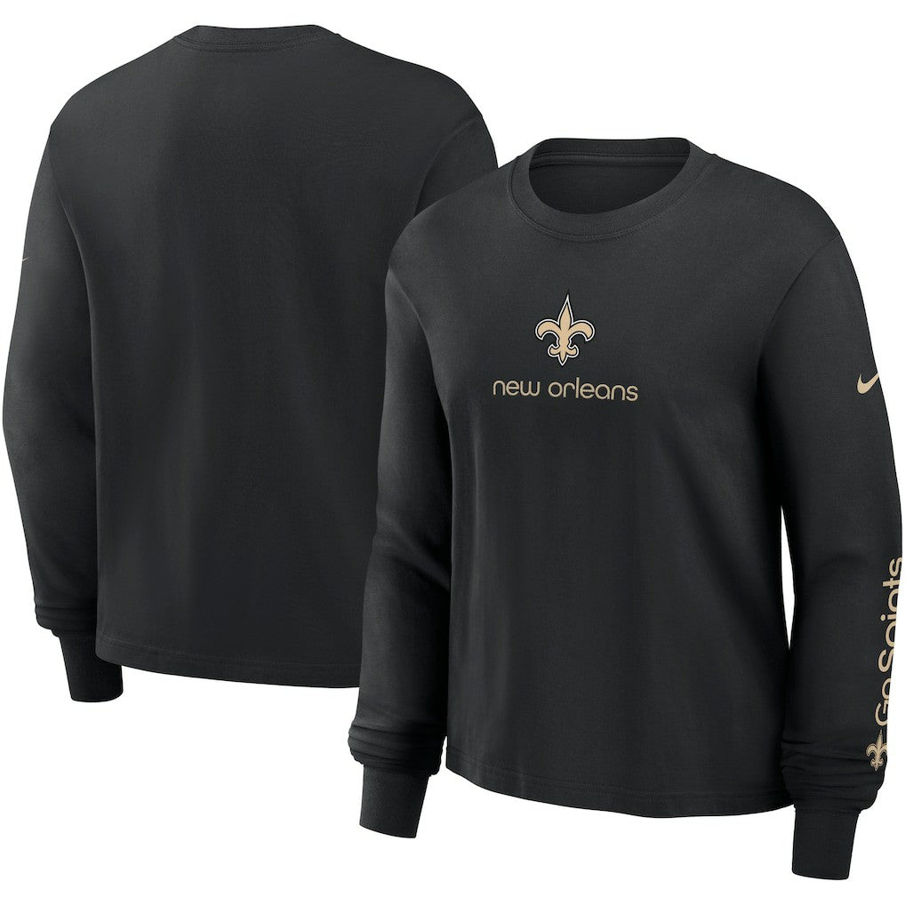 Nike New Orleans Saints Women's Boxy Long Sleeve T-Shirt Black