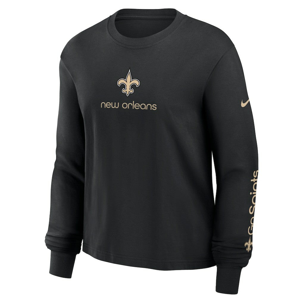 Nike New Orleans Saints Women's Boxy Long Sleeve T-Shirt Black