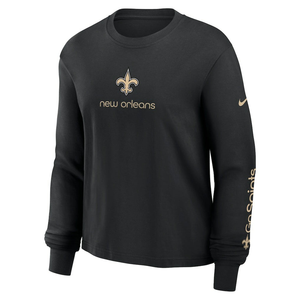 Nike New Orleans Saints Women's Boxy Long Sleeve T-Shirt Black