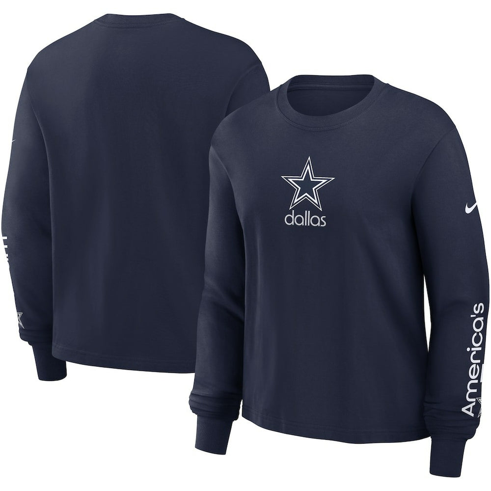 Nike Dallas Cowboys Women's Boxy Long Sleeve T-Shirt Navy