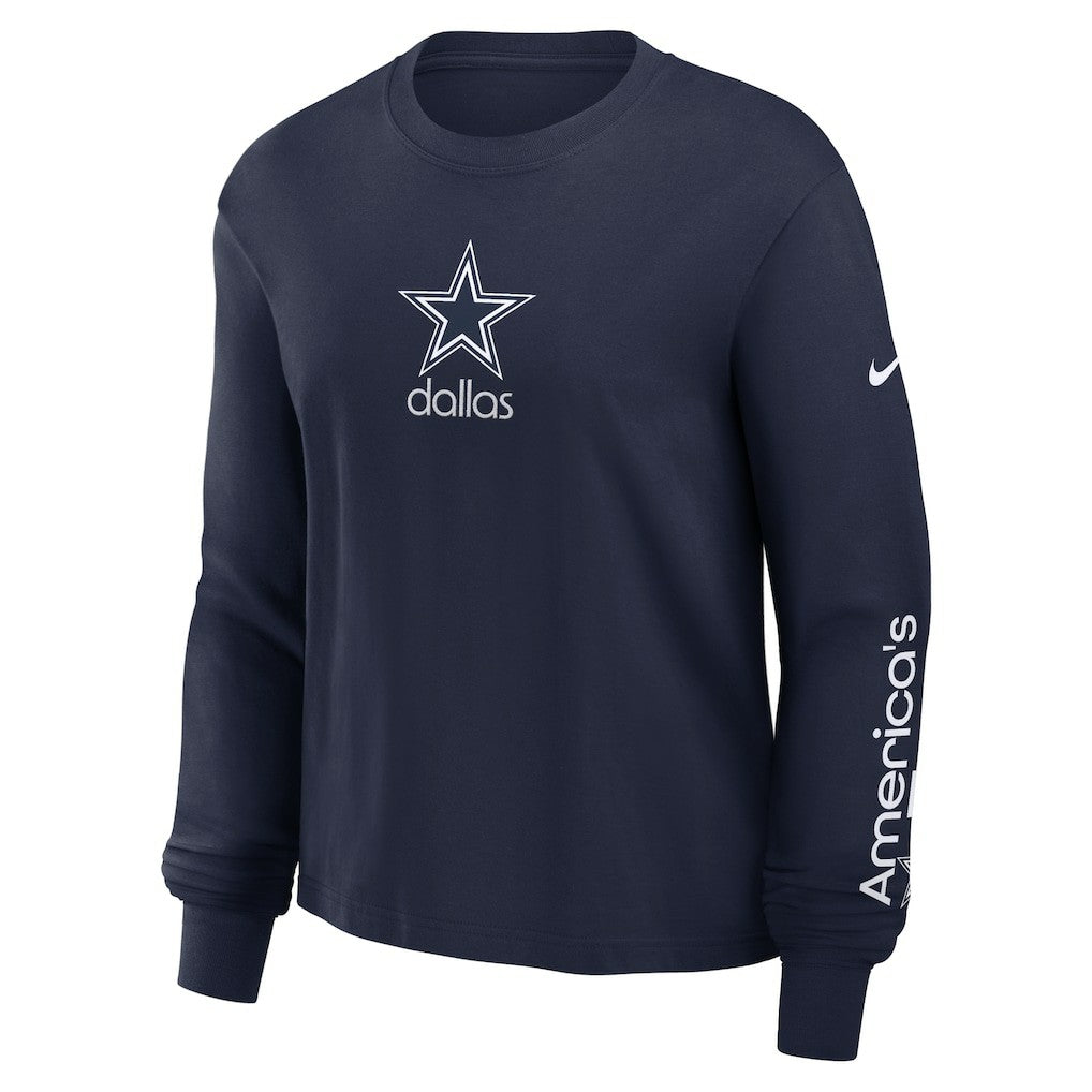 Nike Dallas Cowboys Women's Boxy Long Sleeve T-Shirt Navy