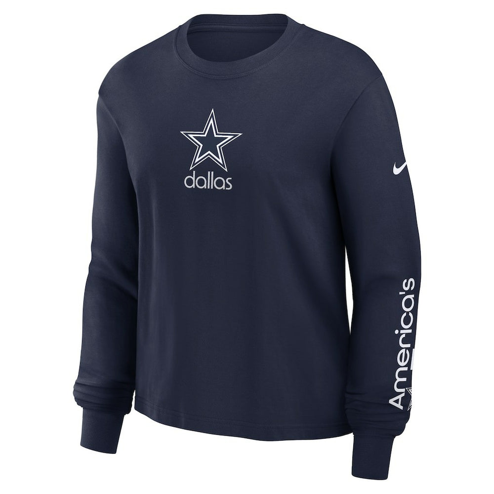 Nike Dallas Cowboys Women's Boxy Long Sleeve T-Shirt Navy