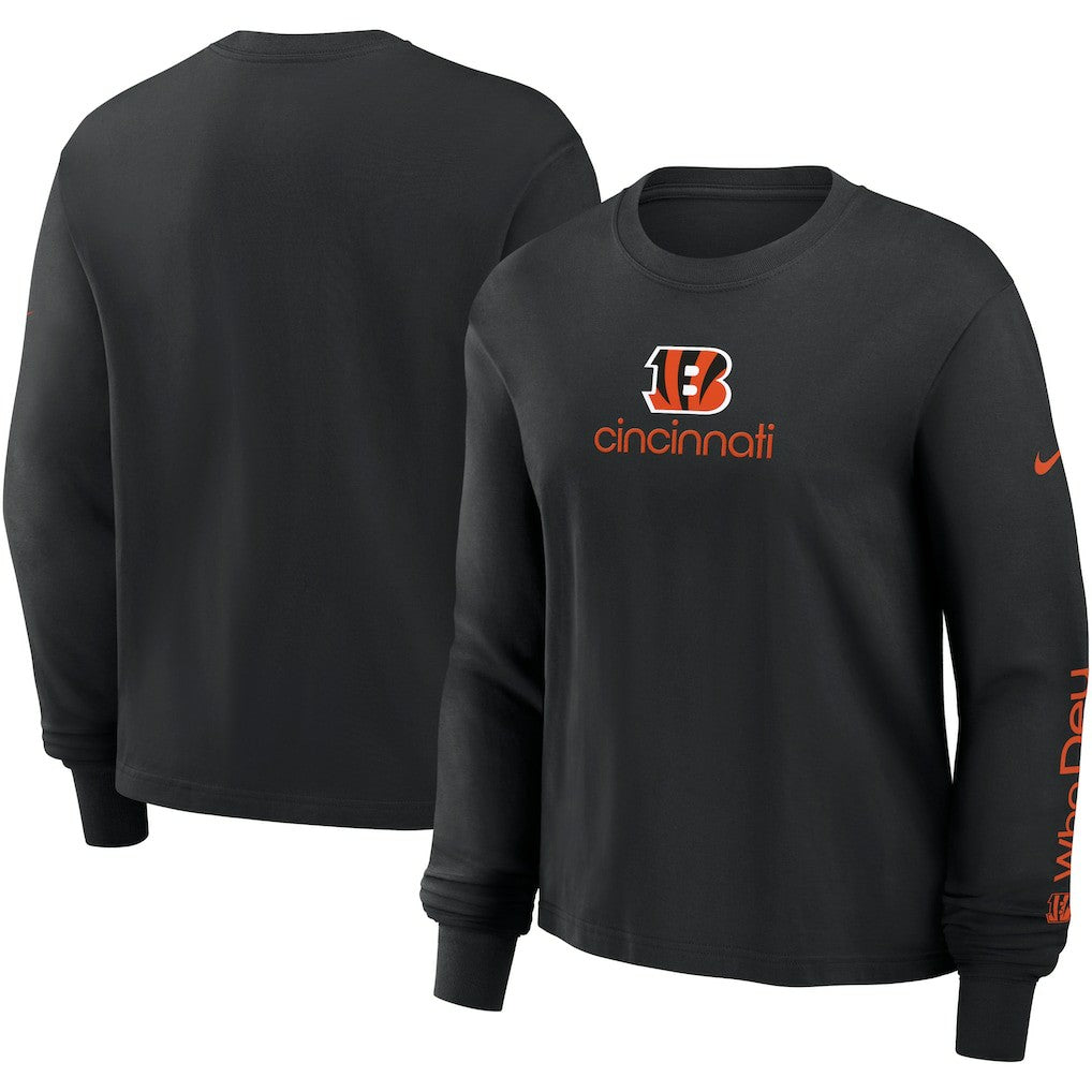 Nike Cincinnati Bengals Women's Boxy Long Sleeve T-Shirt Black