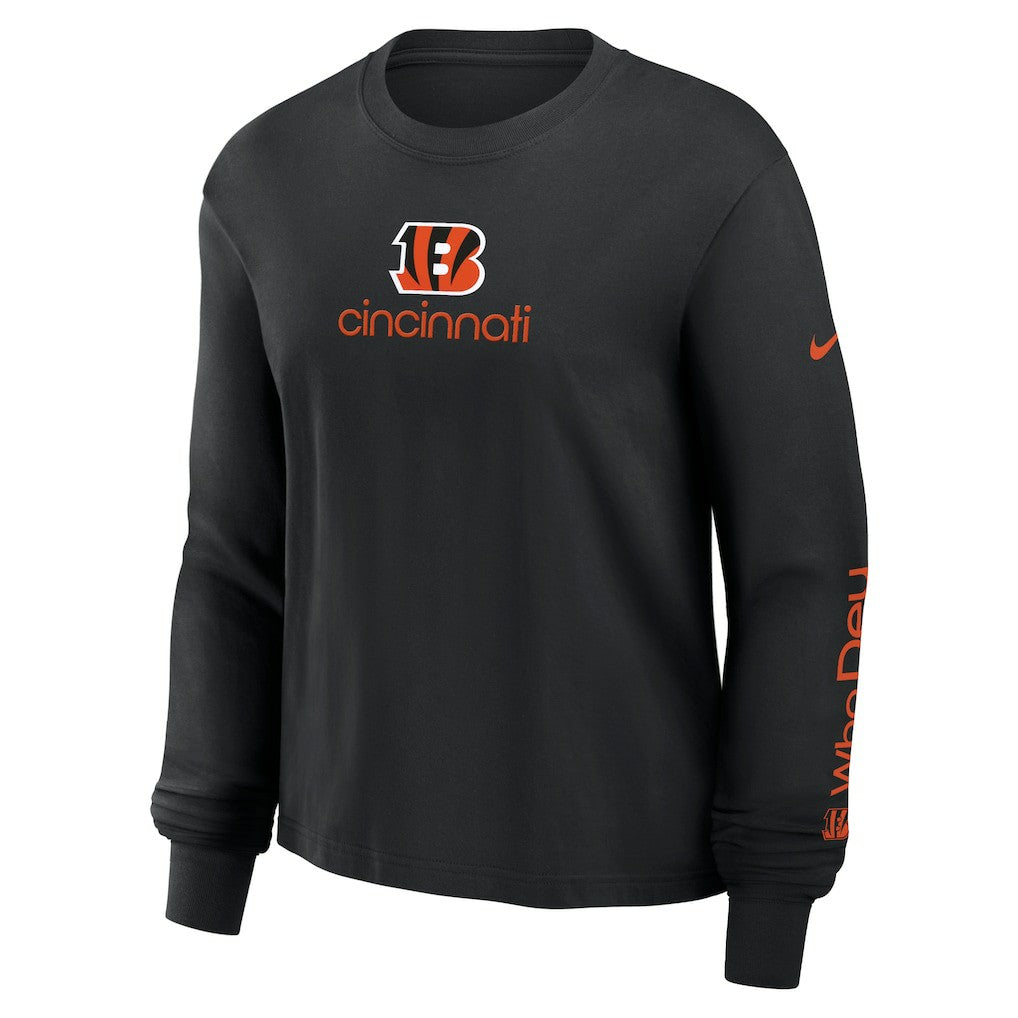 Nike Cincinnati Bengals Women's Boxy Long Sleeve T-Shirt Black