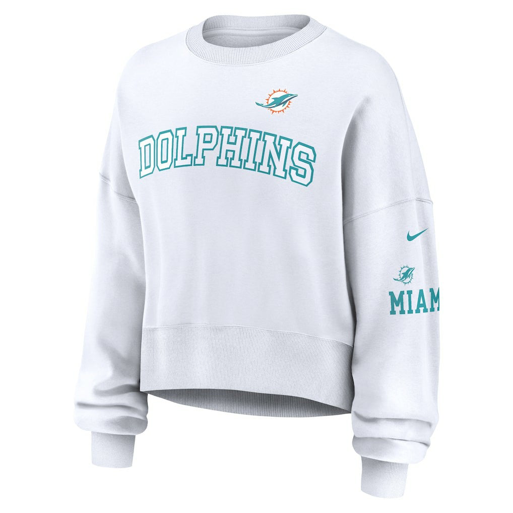 Nike Miami Dolphins Women's Oversized Pullover Sweatshirt White