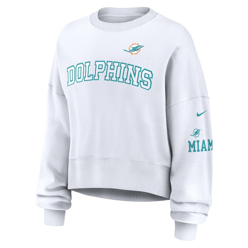 Nike Miami Dolphins Women's Oversized Pullover Sweatshirt White
