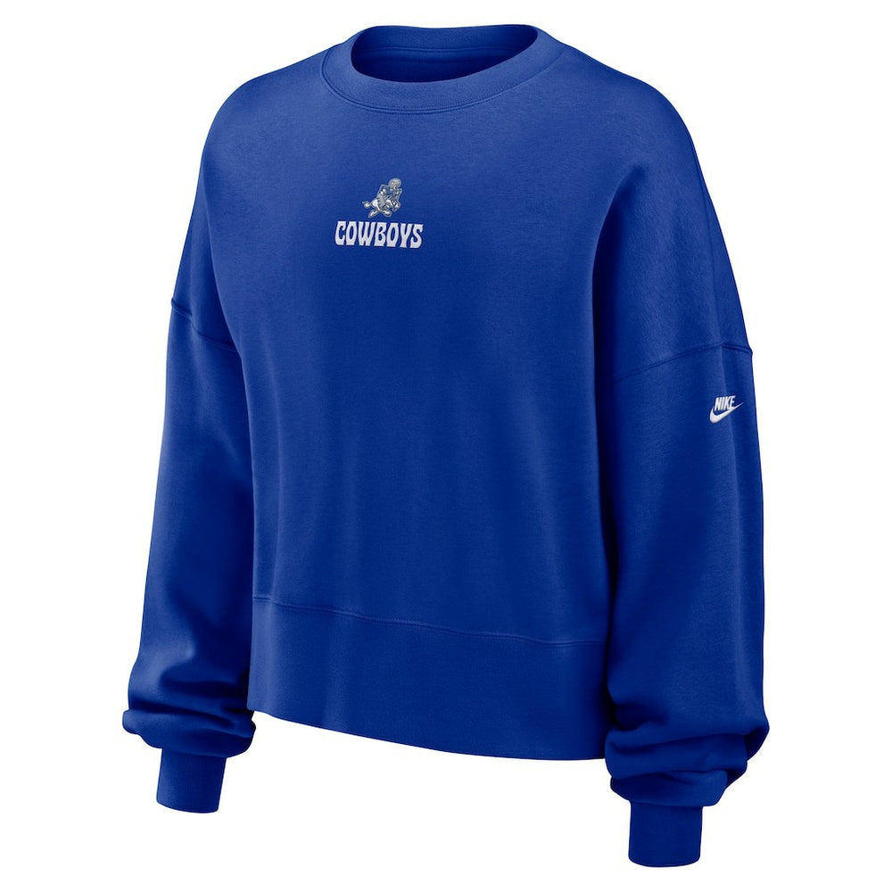 Nike Dallas Cowboys Women's Oversized Rewind Pullover Sweatshirt Royal
