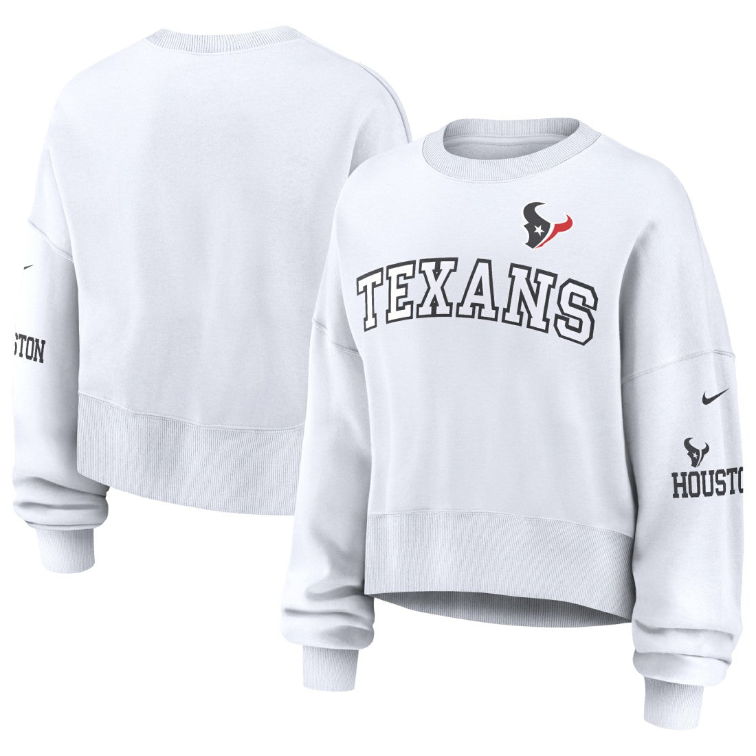 Nike Houston Texans Women's Oversized Pullover Sweatshirt White