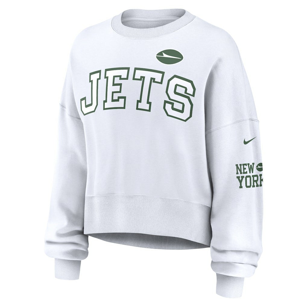 Nike New York Jets Women's Oversized Pullover Sweatshirt White