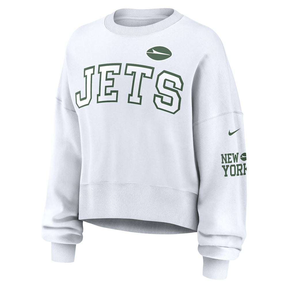 Nike New York Jets Women's Oversized Pullover Sweatshirt White
