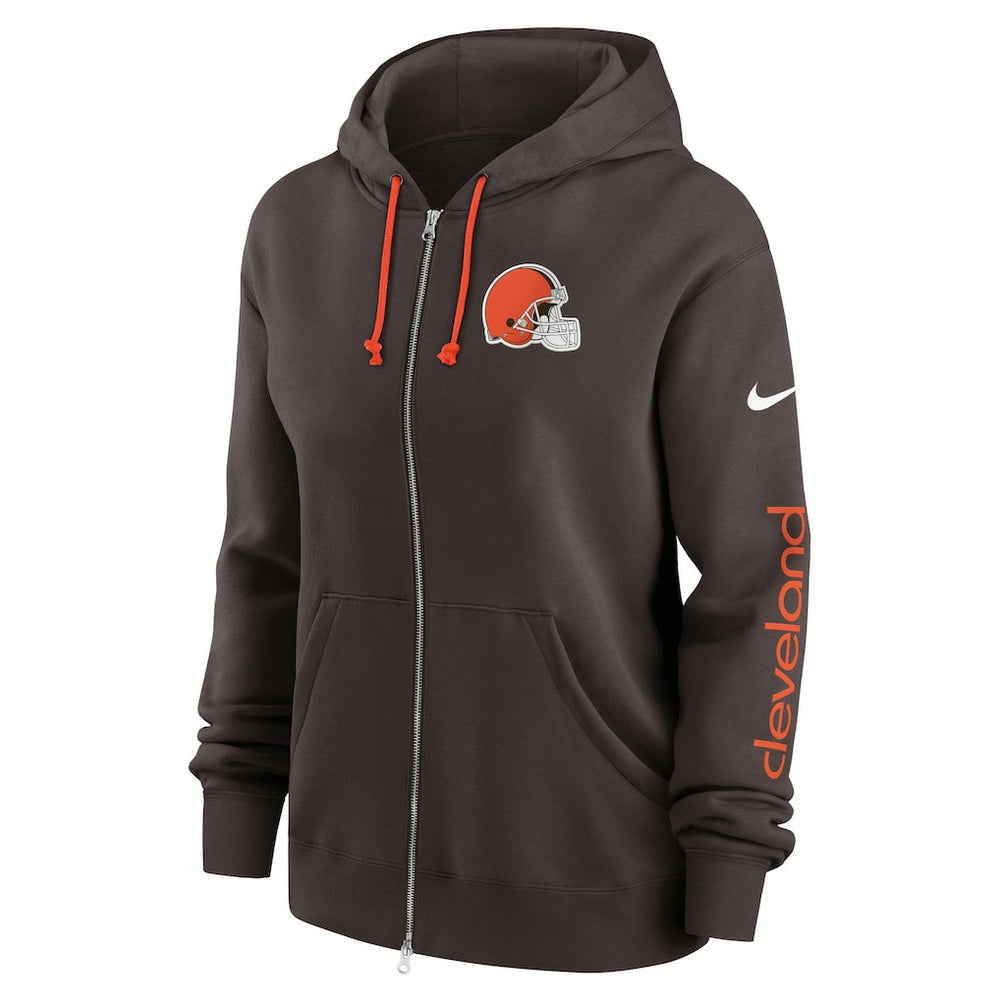 Nike Cleveland Browns Women's Phoenix Full-Zip Hoodie Brown