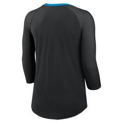 Nike Carolina Panthers Women's 3/4 Sleeve Raglan Fashion Top Black