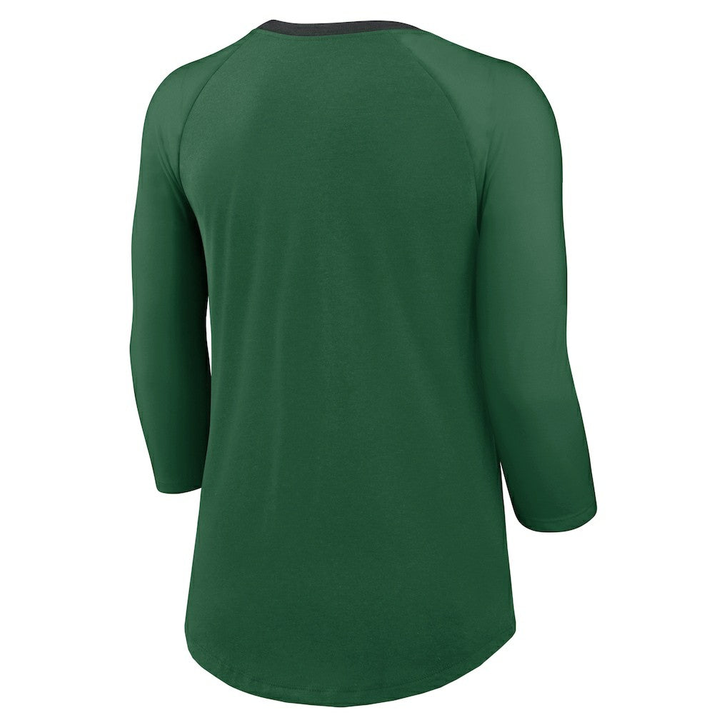 Nike New York Jets Women's 3/4 Sleeve Raglan Fashion Top Green