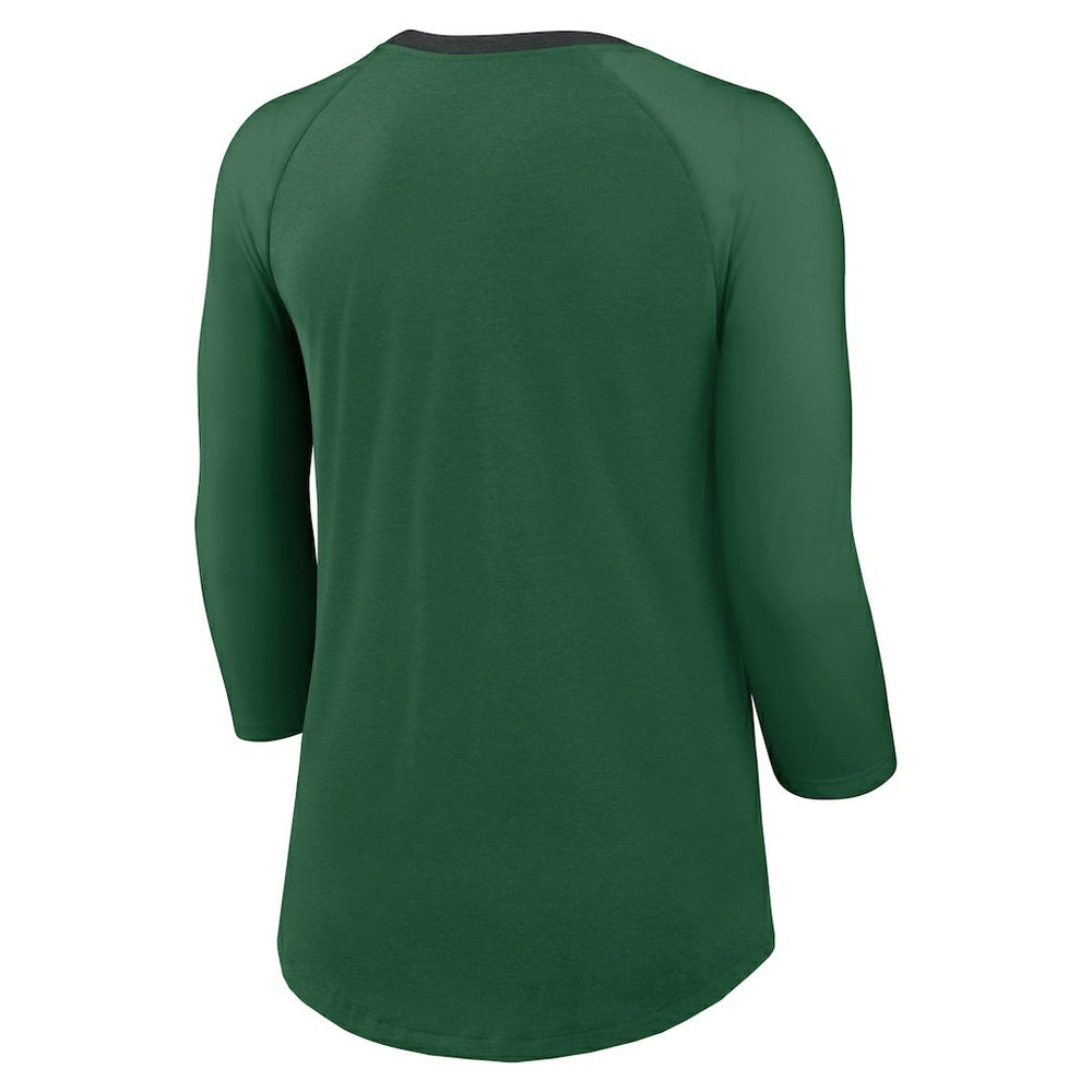 Nike New York Jets Women's 3/4 Sleeve Raglan Fashion Top Green
