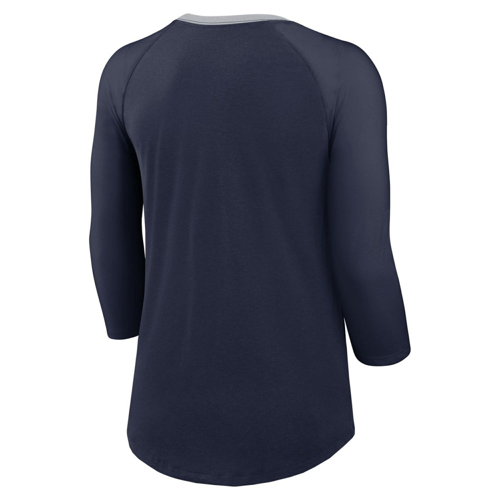 Nike Seattle Seahawks Women's 3/4 Sleeve Raglan Fashion Top Navy