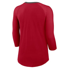 Nike Tampa Bay Buccaneers Women's 3/4 Sleeve Raglan Fashion Top Red