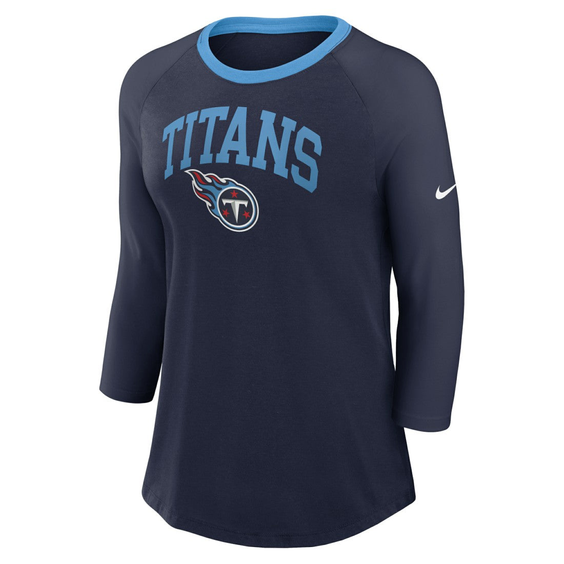 Nike Tennessee Titans Women's 3/4 Sleeve Raglan Fashion Top Navy