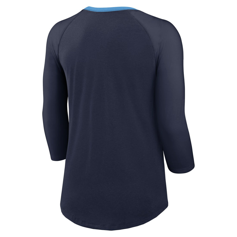 Nike Tennessee Titans Women's 3/4 Sleeve Raglan Fashion Top Navy