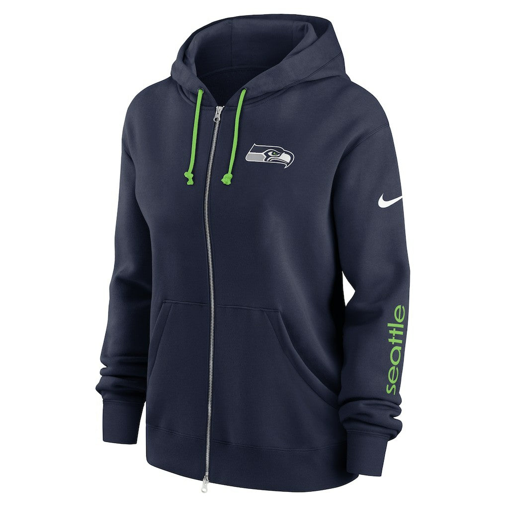 Nike Seattle Seahawks Women's Plus Size Phoenix Full-Zip Hoodie College Navy