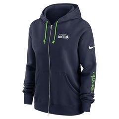 Nike Seattle Seahawks Women's Plus Size Phoenix Full-Zip Hoodie College Navy