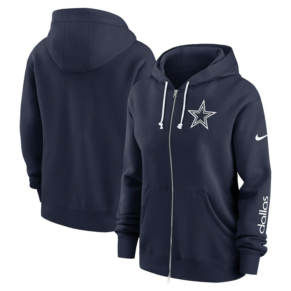 Nike Dallas Cowboys Women's Plus Size Phoenix Full-Zip Hoodie Navy