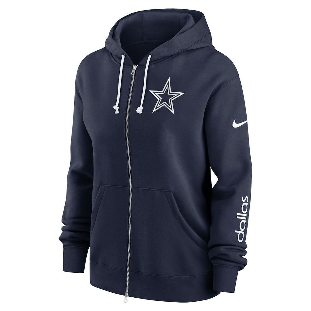 Nike Dallas Cowboys Women's Plus Size Phoenix Full-Zip Hoodie Navy