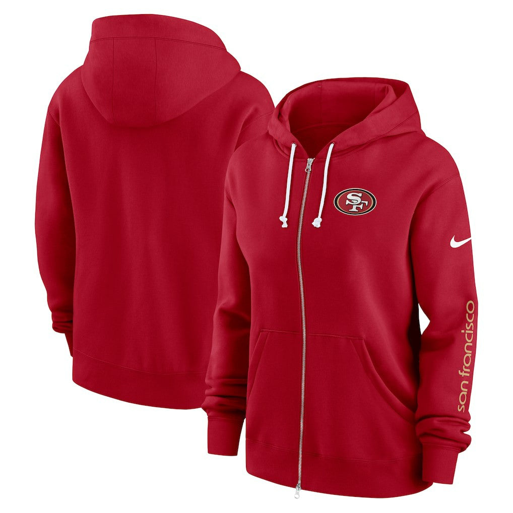 Nike San Francisco 49ers Women's Plus Size Phoenix Full-Zip Hoodie Scarlet