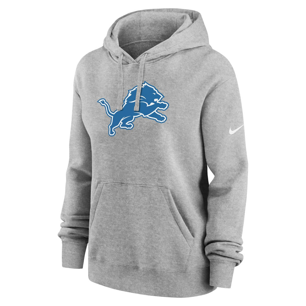Nike Detroit Lions Women's Club Fleece Hoodie Heather Gray