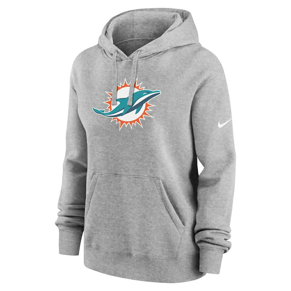 Nike Miami Dolphins Women's Club Fleece Hoodie Heather Gray