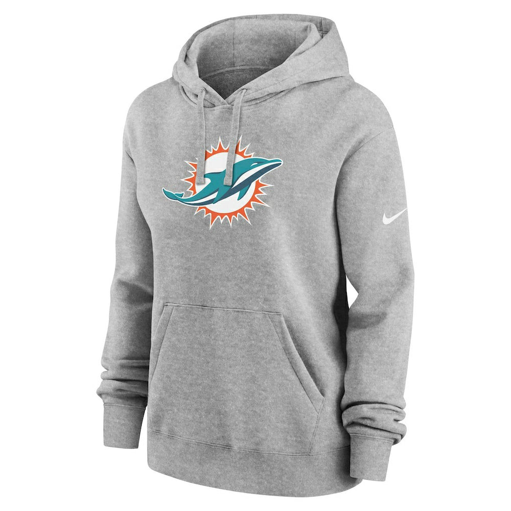 Nike Miami Dolphins Women's Club Fleece Hoodie Heather Gray