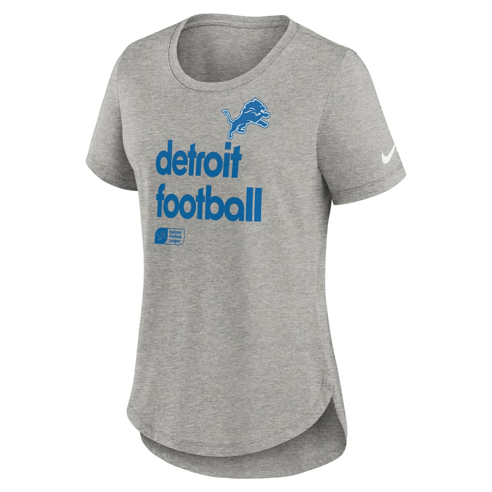 Nike Detroit Lions Women's Team Shout-Out Tri-Blend T-Shirt Heather Gray