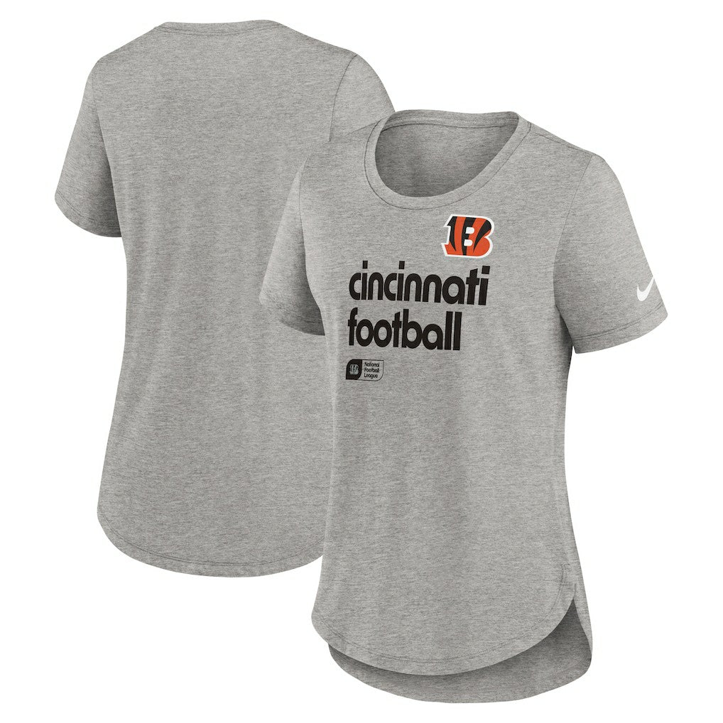 Nike Cincinnati Bengals Women's Team Shout-Out Tri-Blend T-Shirt Heather Gray
