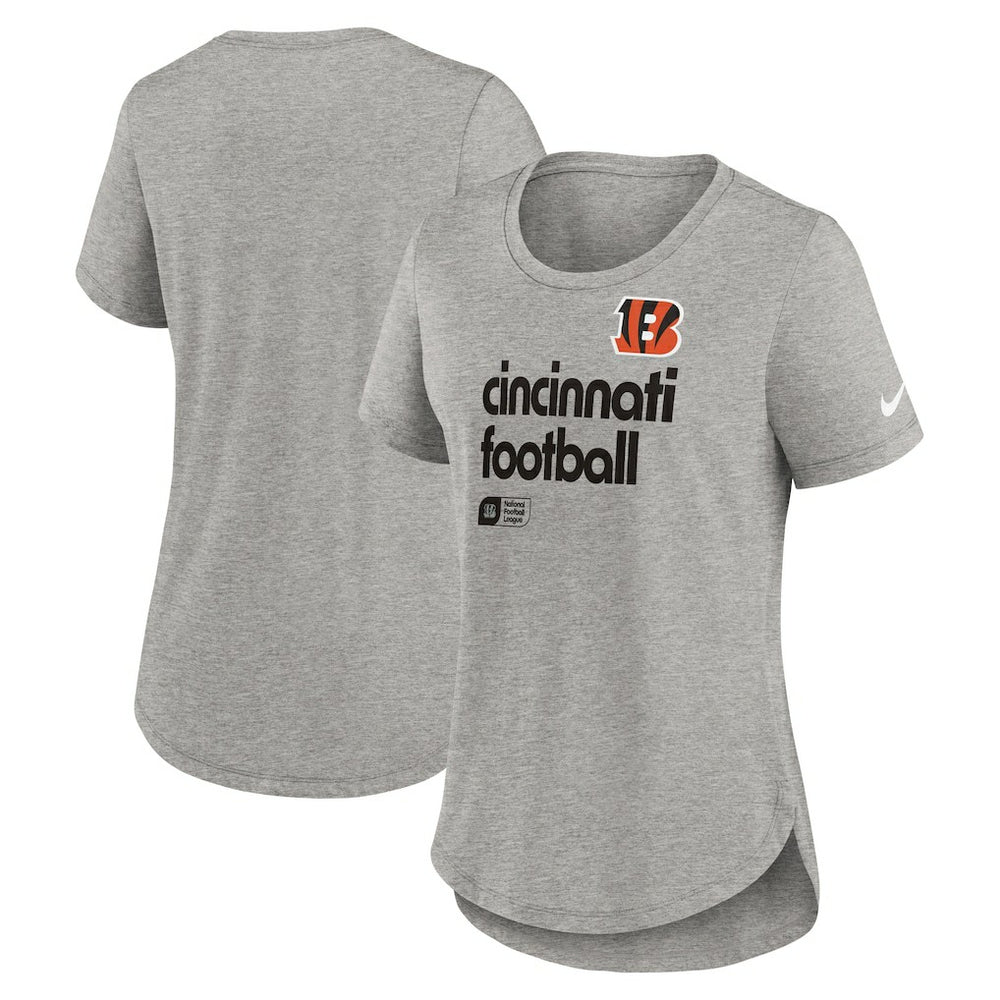 Nike Cincinnati Bengals Women's Team Shout-Out Tri-Blend T-Shirt Heather Gray