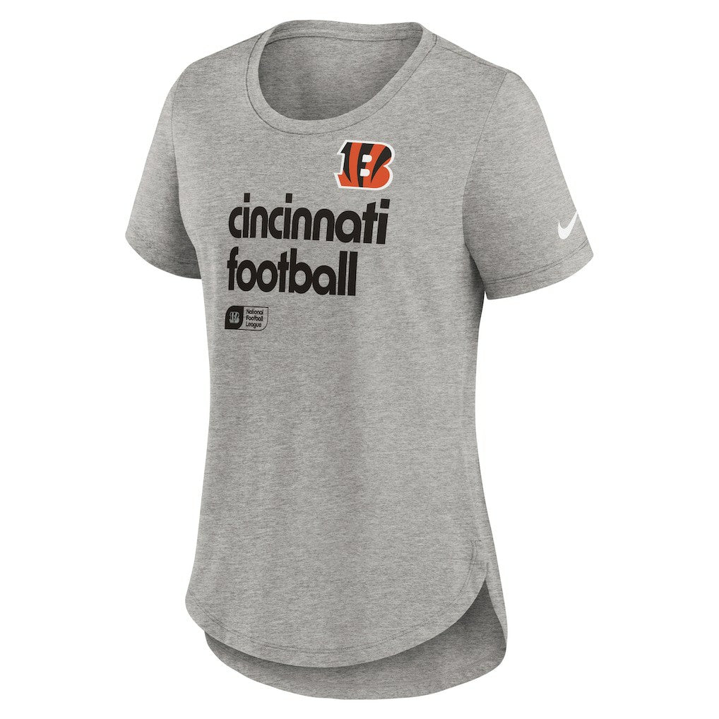 Nike Cincinnati Bengals Women's Team Shout-Out Tri-Blend T-Shirt Heather Gray