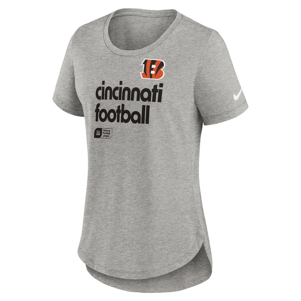 Nike Cincinnati Bengals Women's Team Shout-Out Tri-Blend T-Shirt Heather Gray