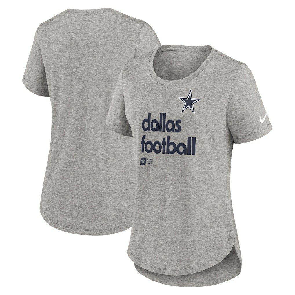 Nike Dallas Cowboys Women's Team Shout-Out Tri-Blend T-Shirt Heather Gray