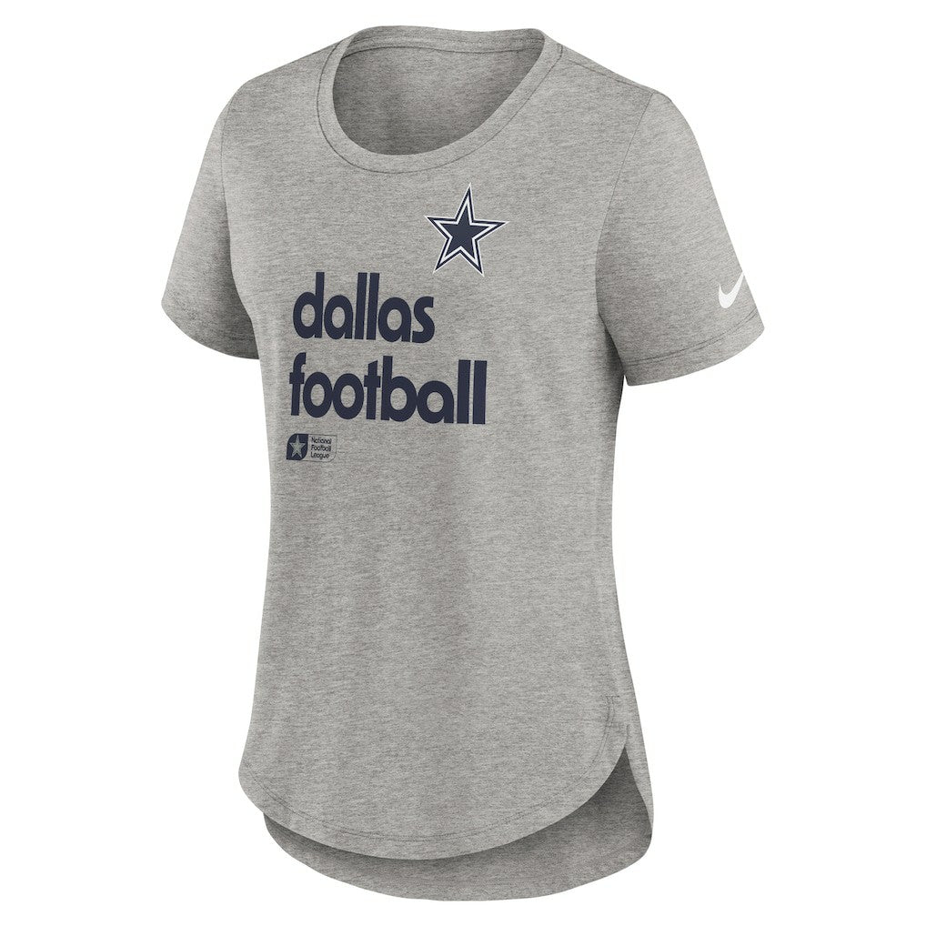 Nike Dallas Cowboys Women's Team Shout-Out Tri-Blend T-Shirt Heather Gray