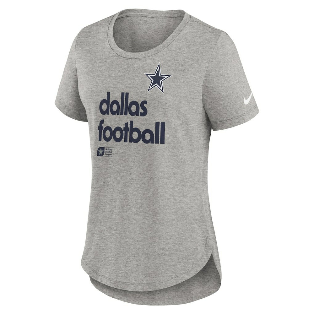 Nike Dallas Cowboys Women's Team Shout-Out Tri-Blend T-Shirt Heather Gray