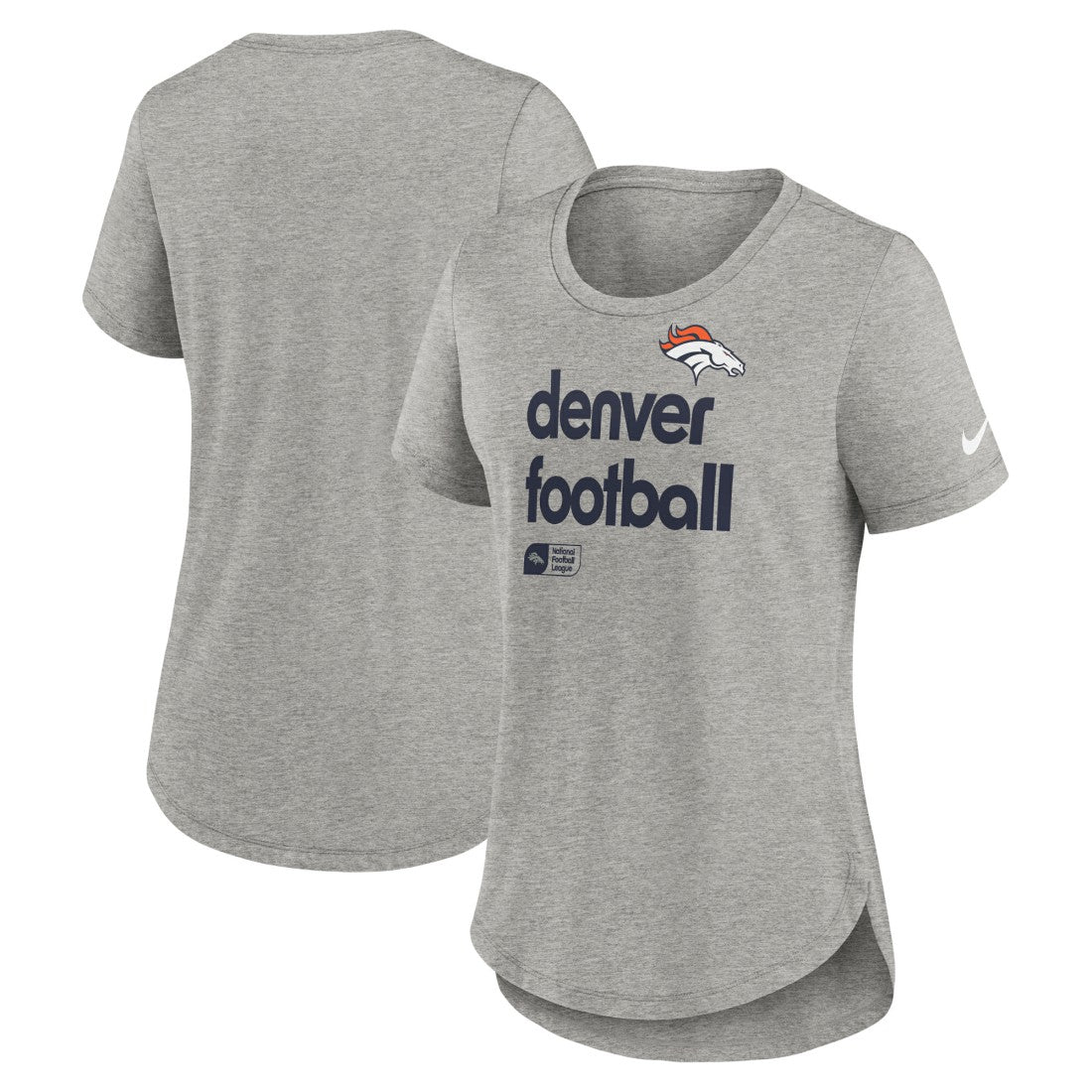 Nike Denver Broncos Women's Team Shout-Out Tri-Blend T-Shirt Heather Gray