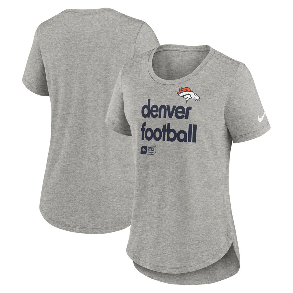 Nike Denver Broncos Women's Team Shout-Out Tri-Blend T-Shirt Heather Gray