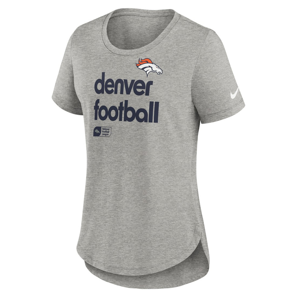 Nike Denver Broncos Women's Team Shout-Out Tri-Blend T-Shirt Heather Gray