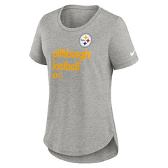Nike Pittsburgh Steelers Women's Team Shout-Out Tri-Blend T-Shirt Heather Gray