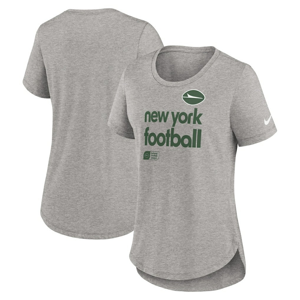 Nike New York Jets Women's Team Shout-Out Tri-Blend T-Shirt Heather Gray