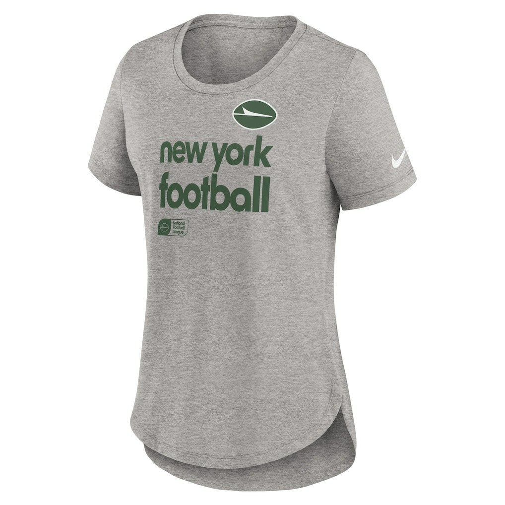 Nike New York Jets Women's Team Shout-Out Tri-Blend T-Shirt Heather Gray