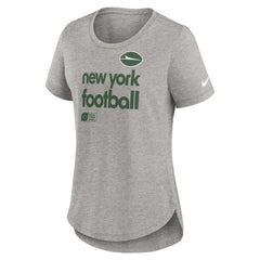 Nike New York Jets Women's Team Shout-Out Tri-Blend T-Shirt Heather Gray