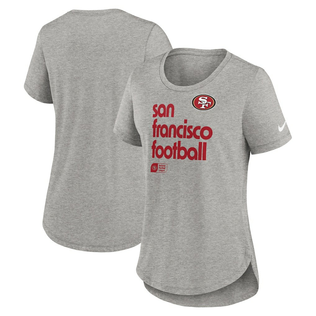 Nike San Francisco 49ers Women's Team Shout-Out Tri-Blend T-Shirt Heather Gray