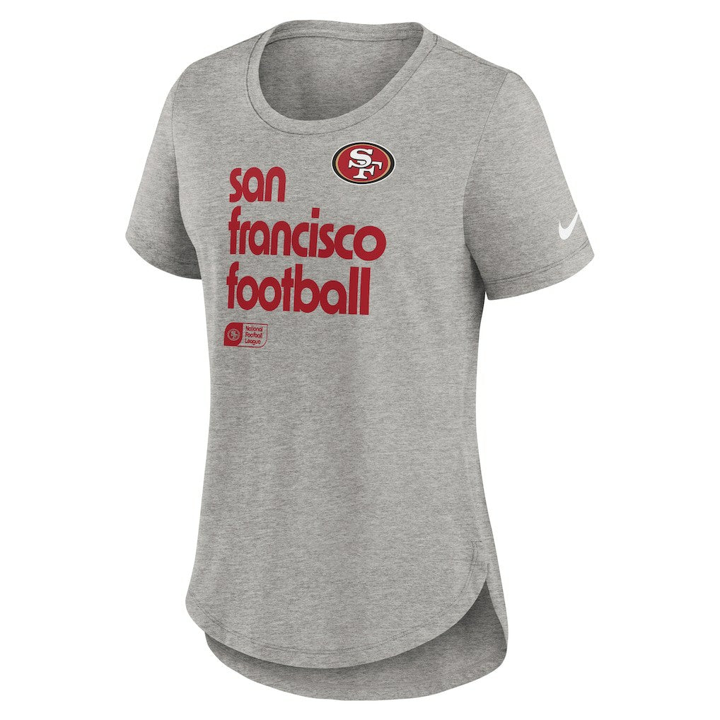 Nike San Francisco 49ers Women's Team Shout-Out Tri-Blend T-Shirt Heather Gray