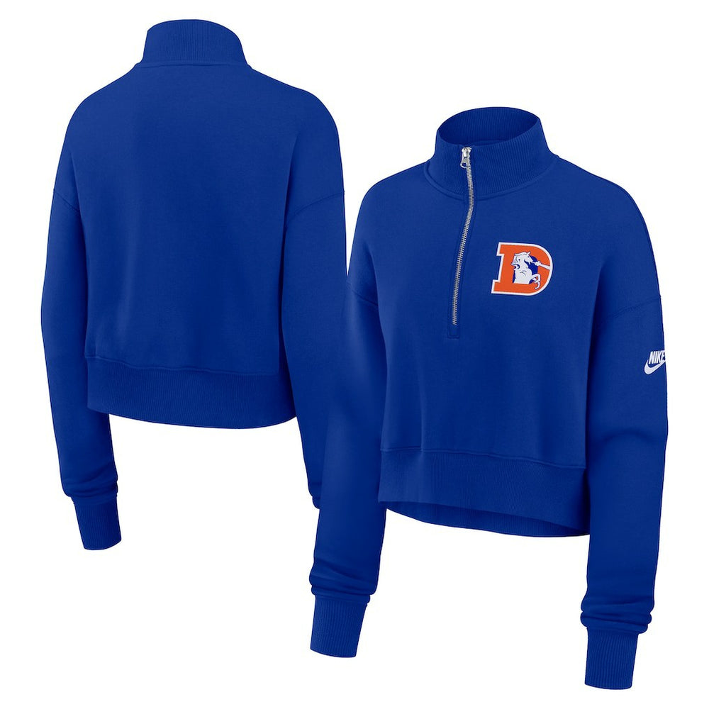 Nike Denver Broncos Women's Rewind Phoenix Half-Zip Sweatshirt Royal
