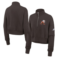 Nike Cleveland Browns Women's Rewind Phoenix Half-Zip Sweatshirt Brown